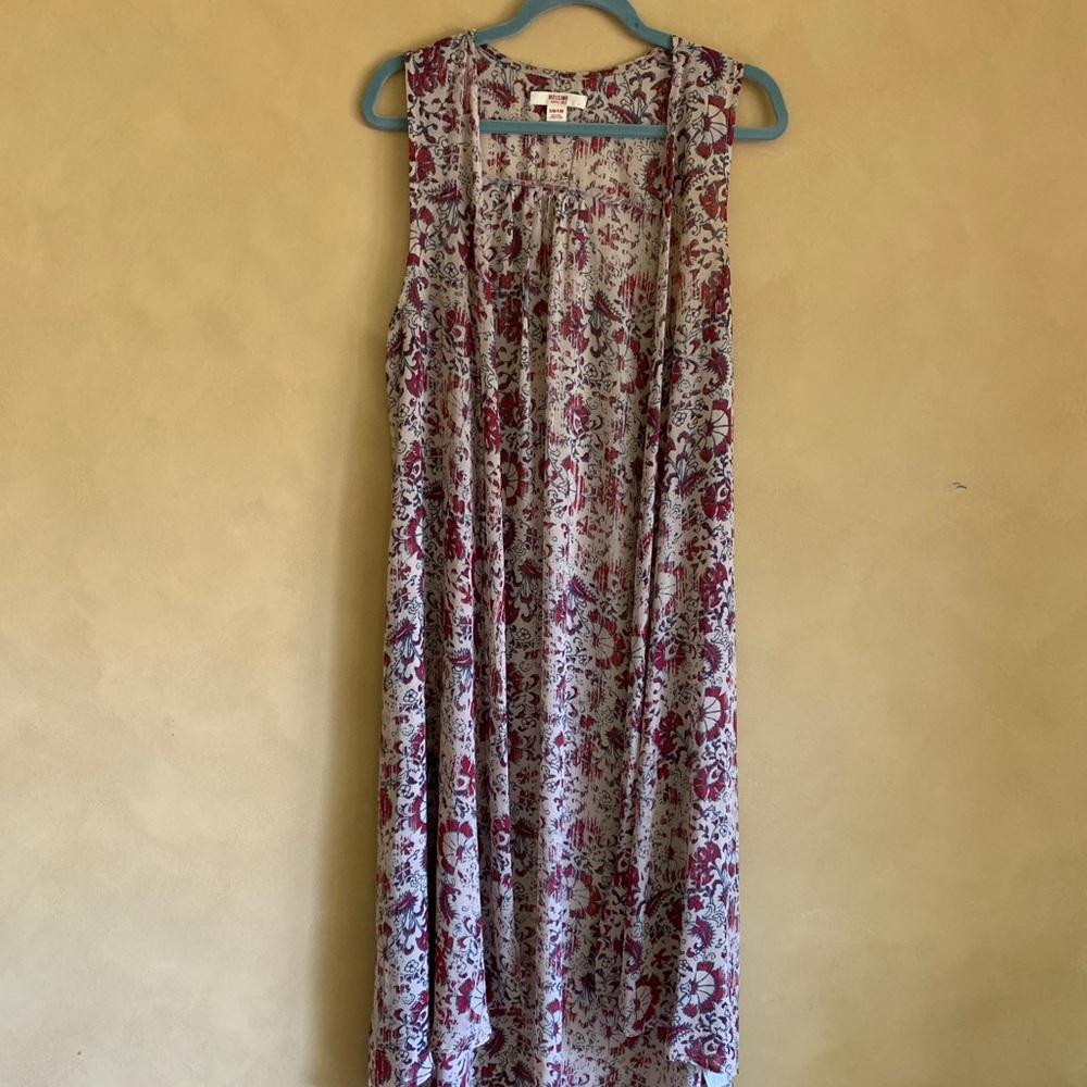 Crepe long vest